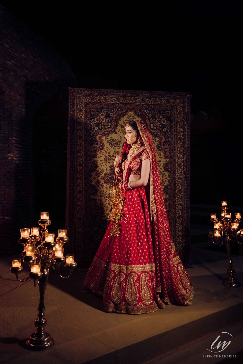 Photo of classic red bridal lehenga royal bridal photo
