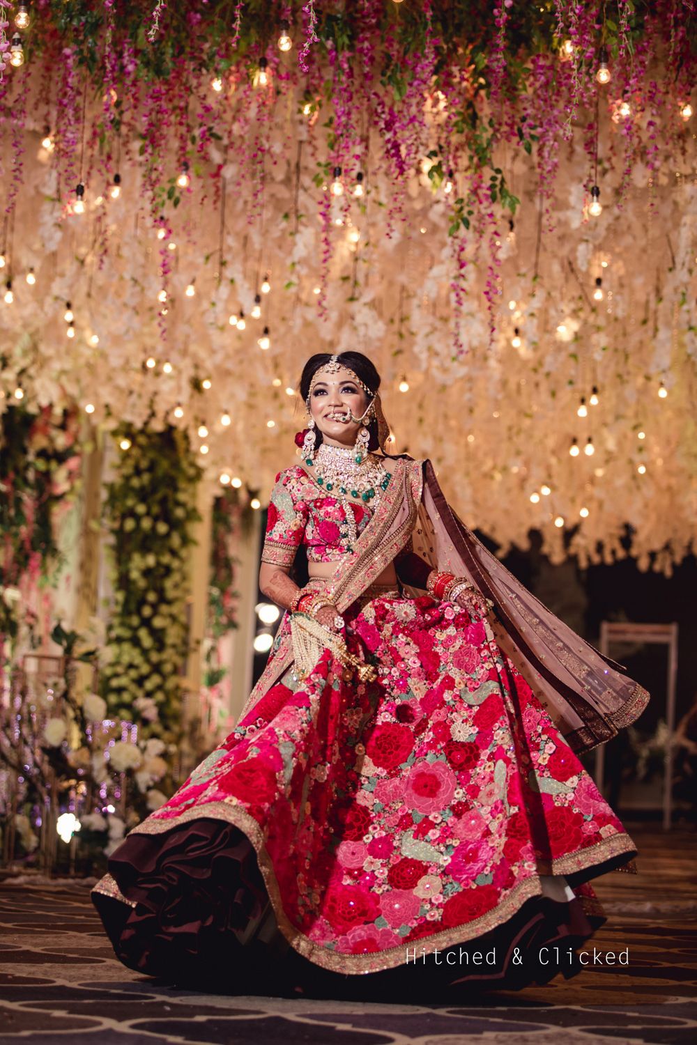 Photo of Floral embroidered sabyasachi lehenga for bride