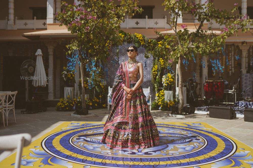 Photo of colorful bridal lehenga for mehendi