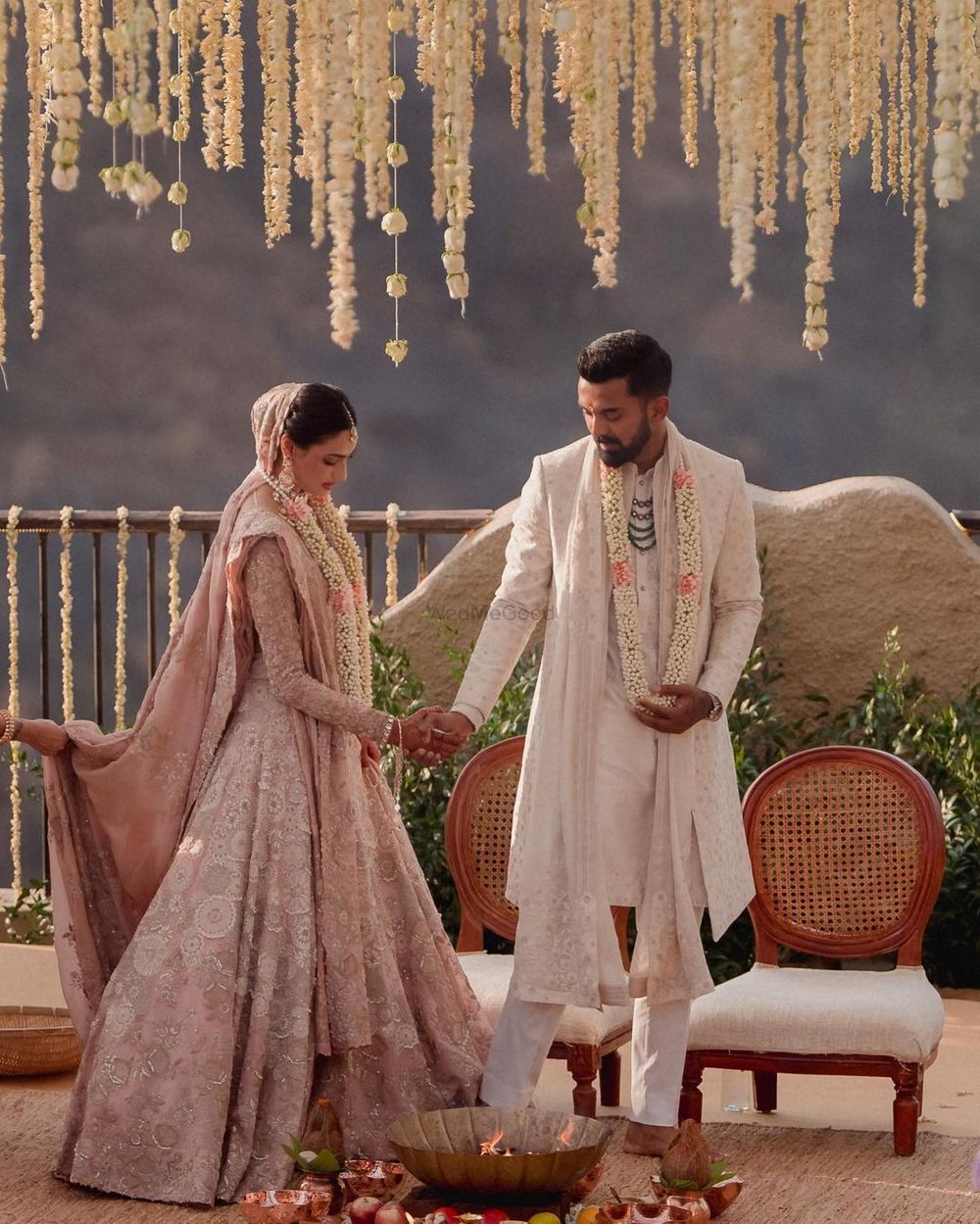 Photo of Athiya Shetty and KL Rahul at Wedding Mandap