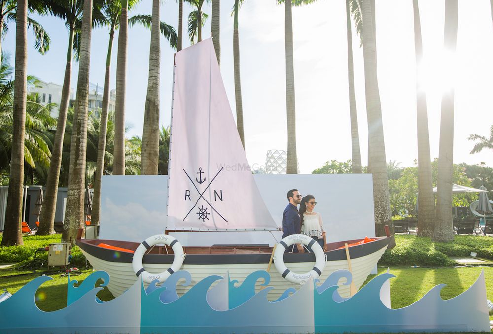 Photo of Mehendi photobooth idea with nautical theme