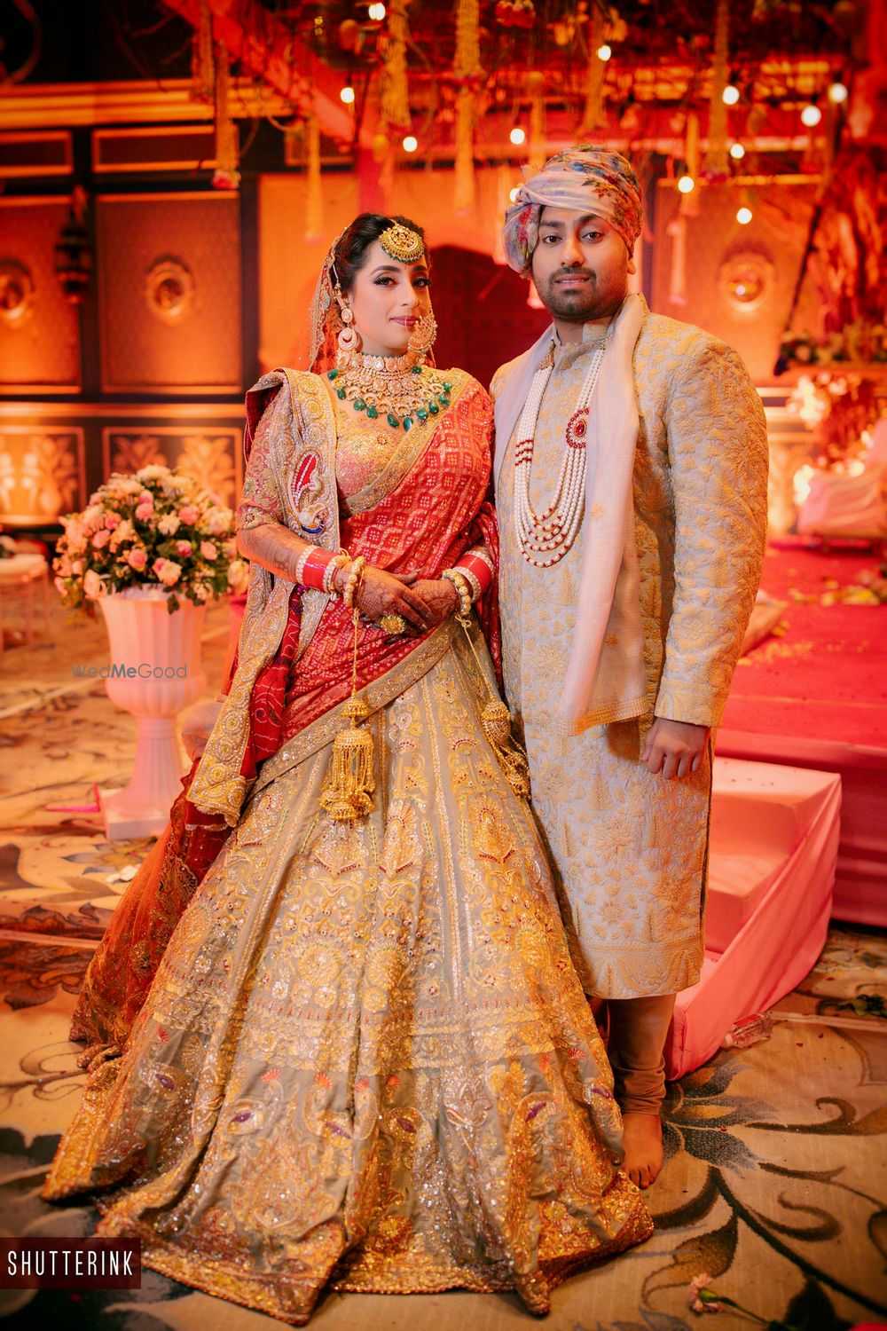 Photo of Cute couple clicked at their wedding venue