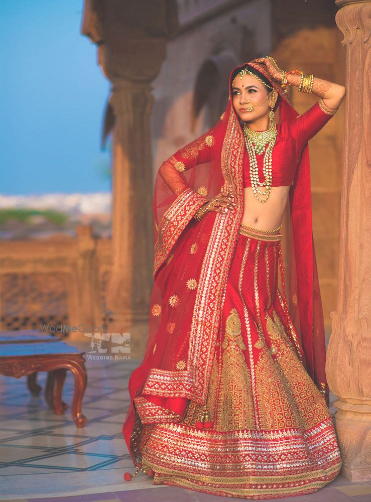 Photo of red bridal lehenga