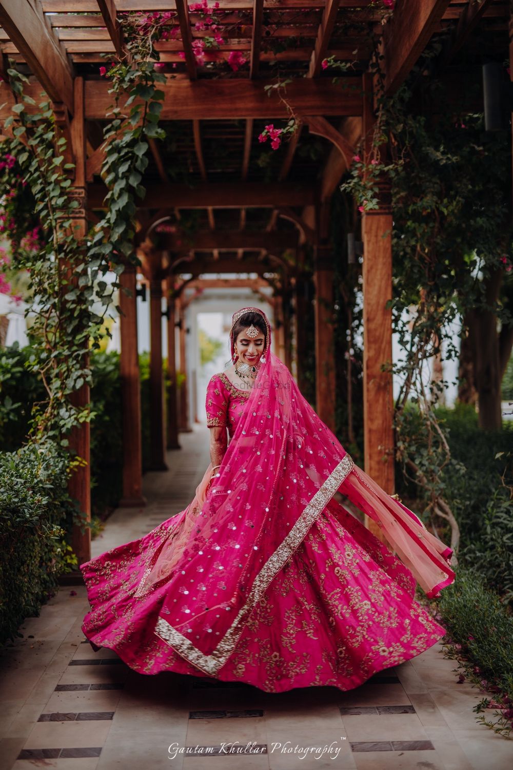 Photo of Pretty hot pink lehenga for an Indian bride