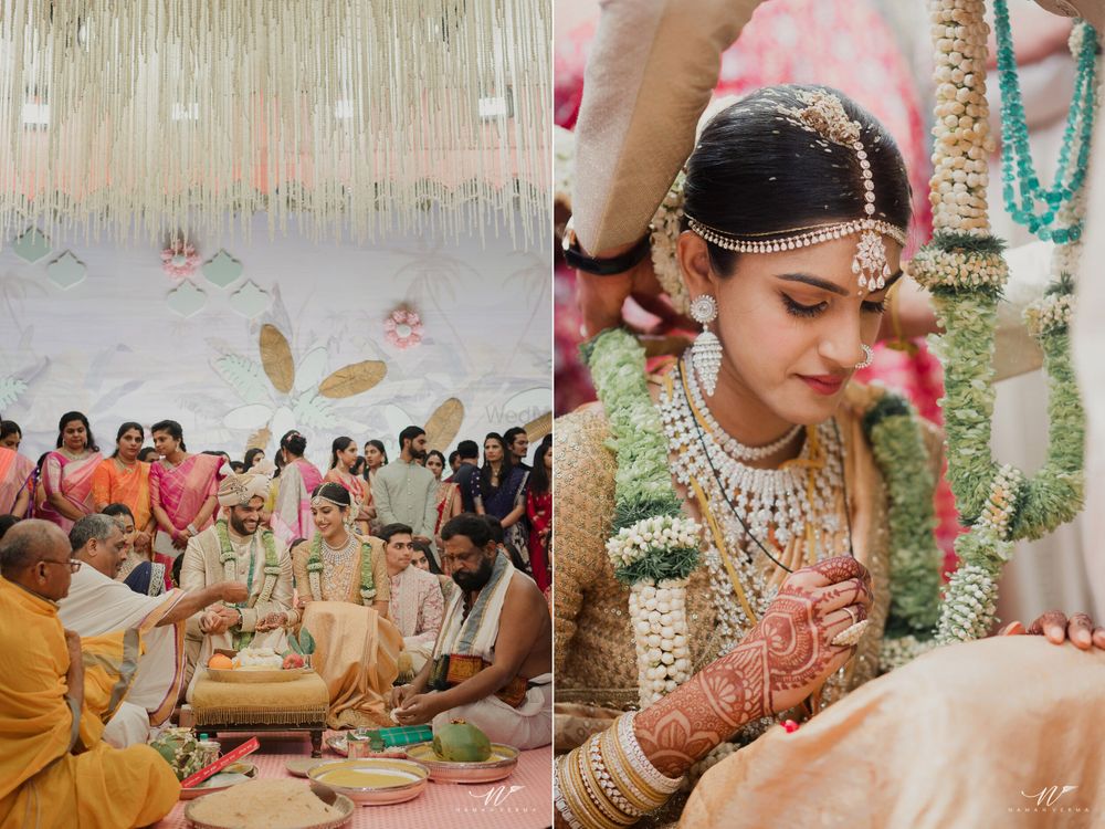 Photo of pretty south indian bridal and couple portrait