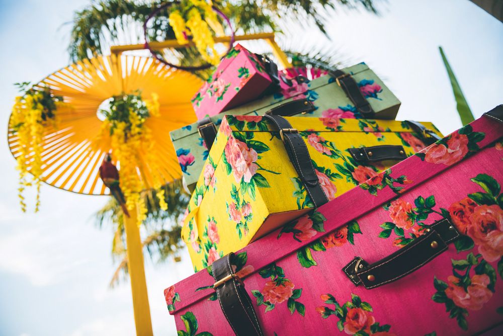 Photo of floral pritn suitcases