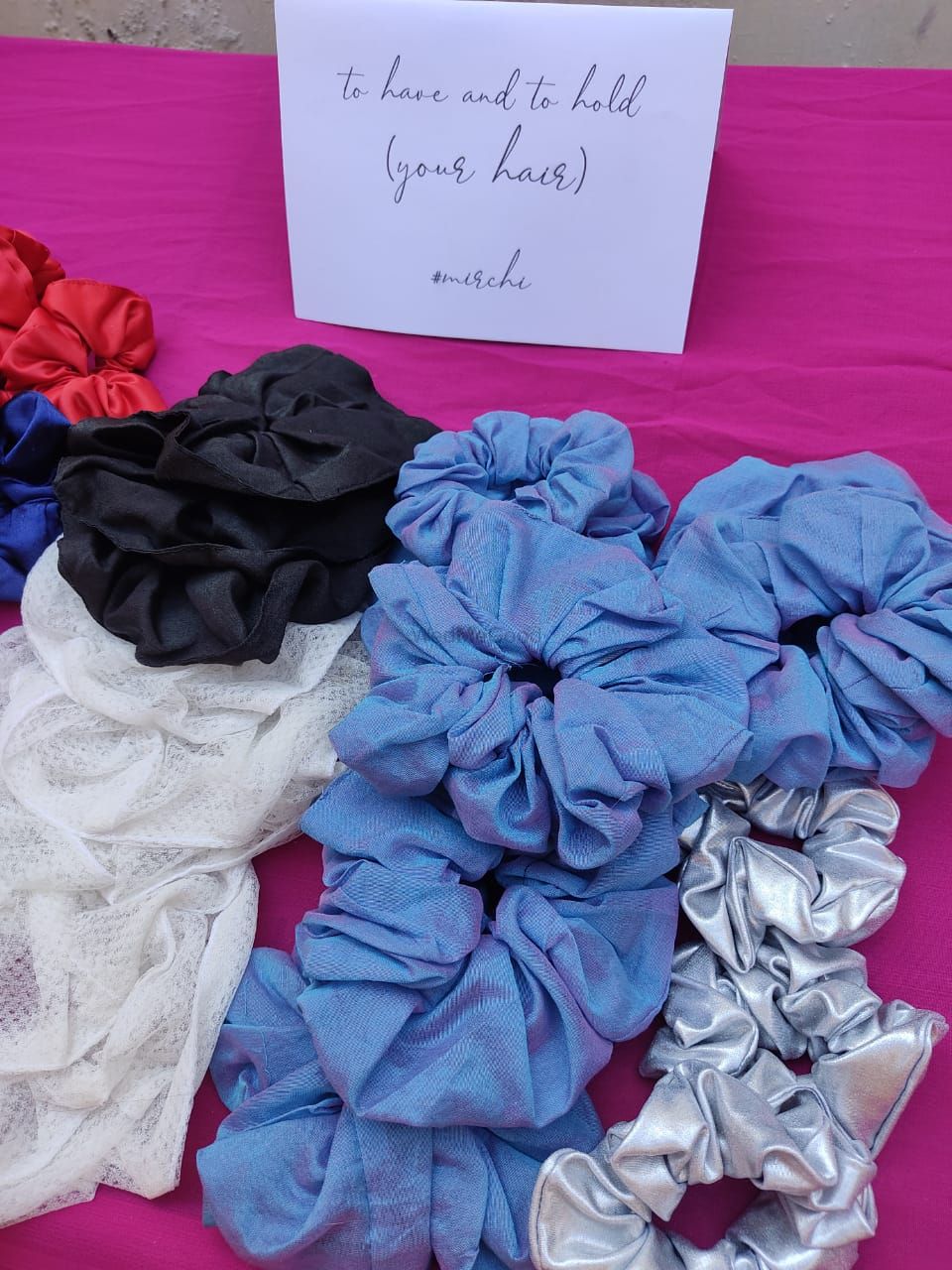Photo of hair ties as favours for the mehendi