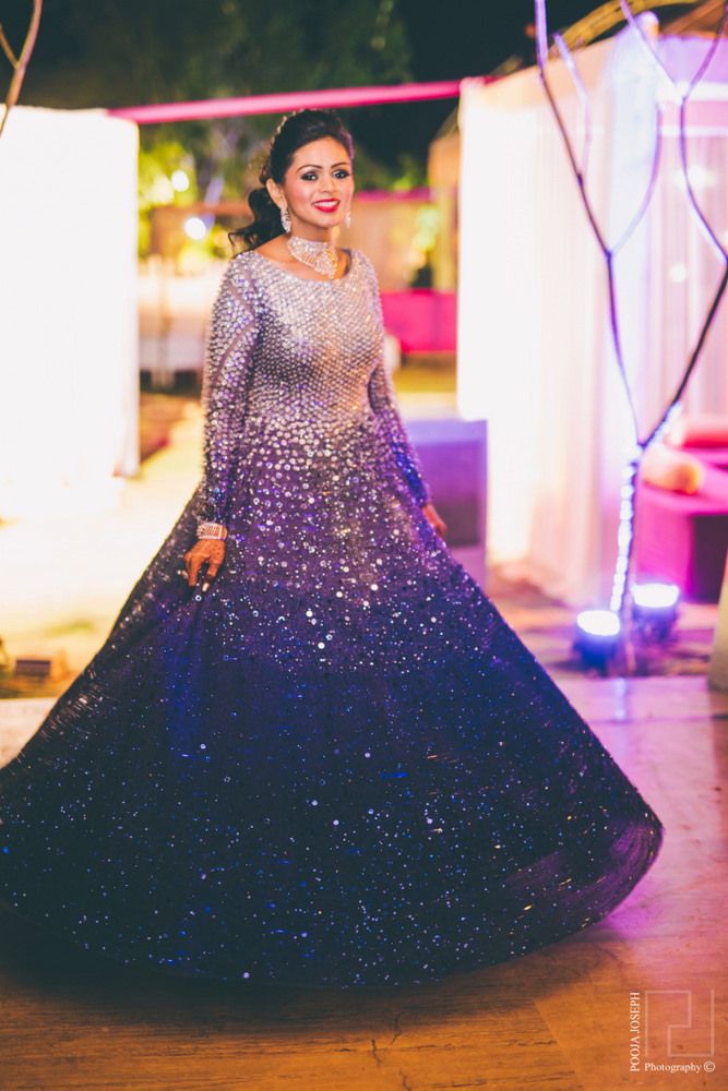 Photo of Silver and blue sequin gown for cocktail