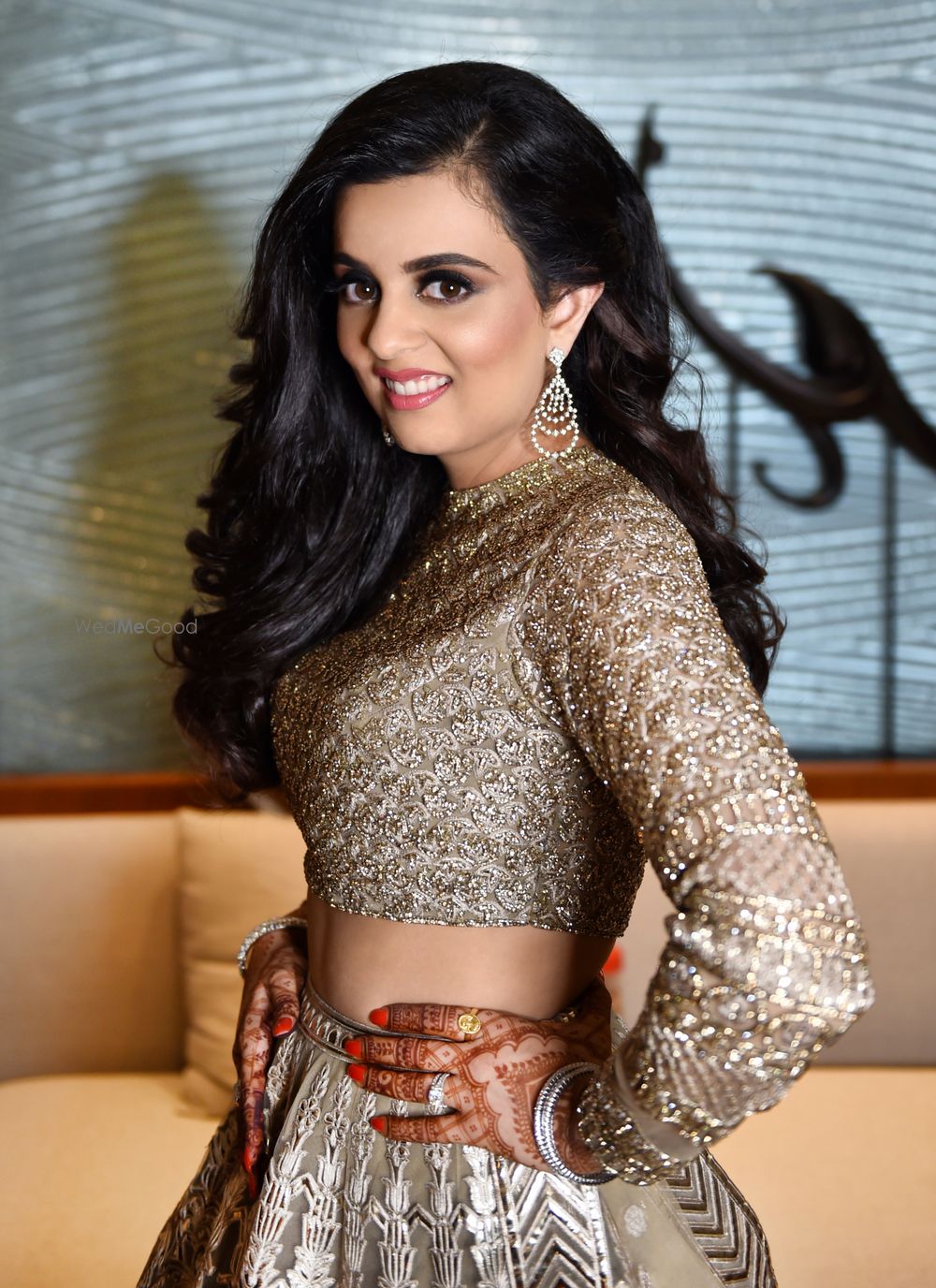 Photo of A bride's close-up of her gorgeous sangeet look