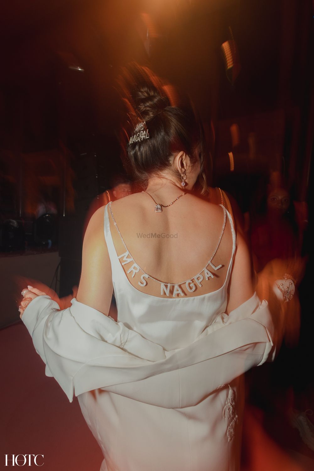 Photo of happy bride shot with accessories