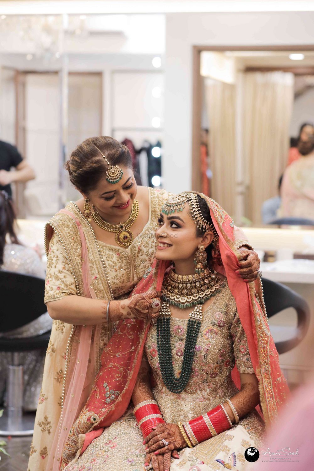 Photo of Smiling Portrait of Bride With Her Mother