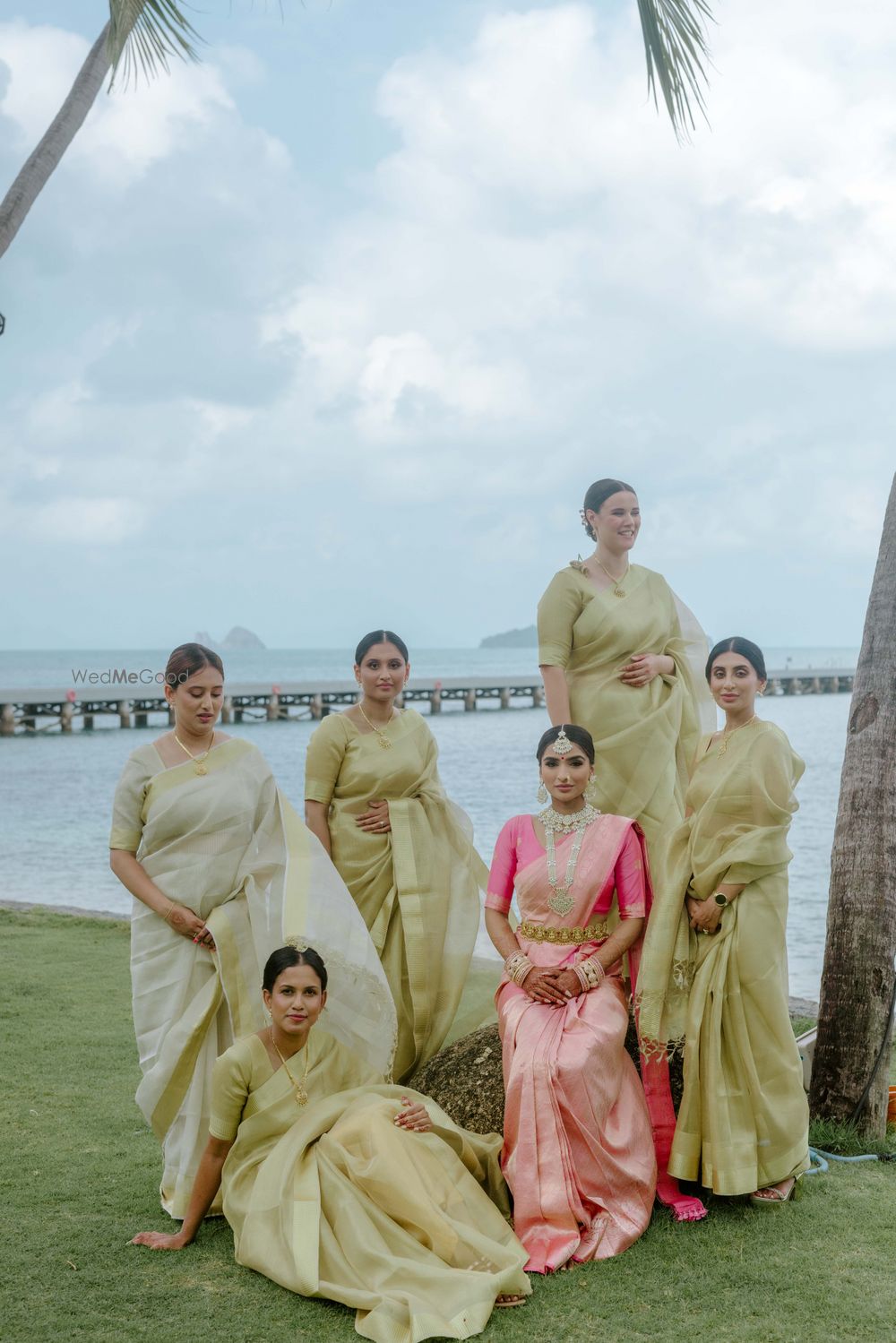 Photo of coordinated bridesmaids