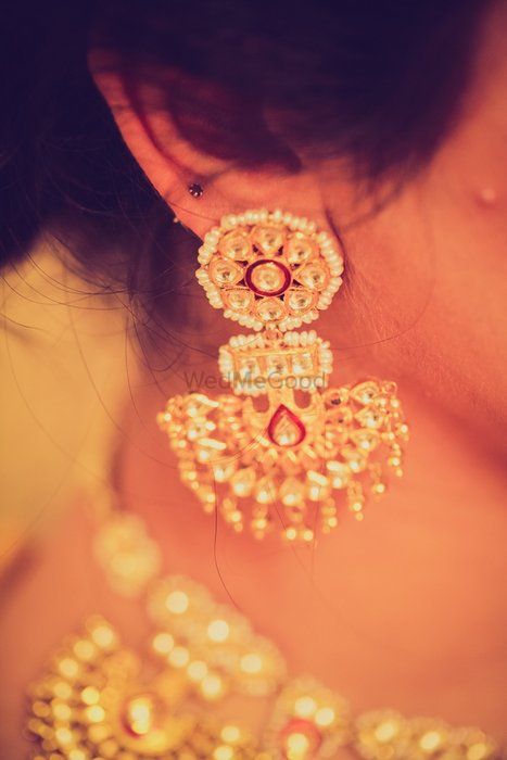 Photo of kundan earrings with pankha drop