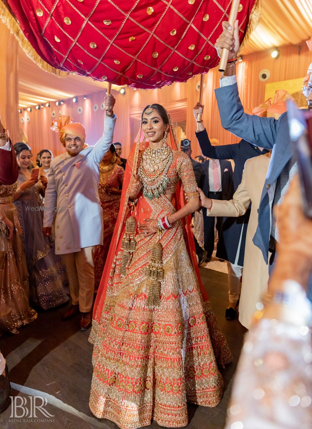 Photo of Heavy red zardozi bridal lehenga