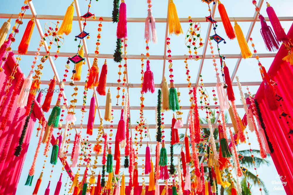 Photo of multicolour tassel decor idea for the mehendi