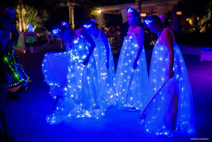 Photo of bride and groom entry ideas with fairies and twinkling