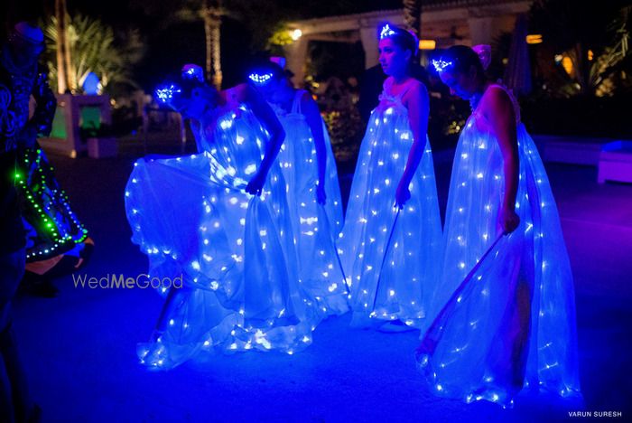 Photo of bride and groom entry ideas with fairies and twinkling