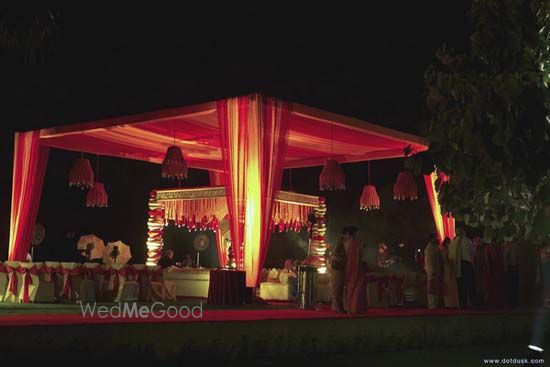 Photo of red traditional drapes