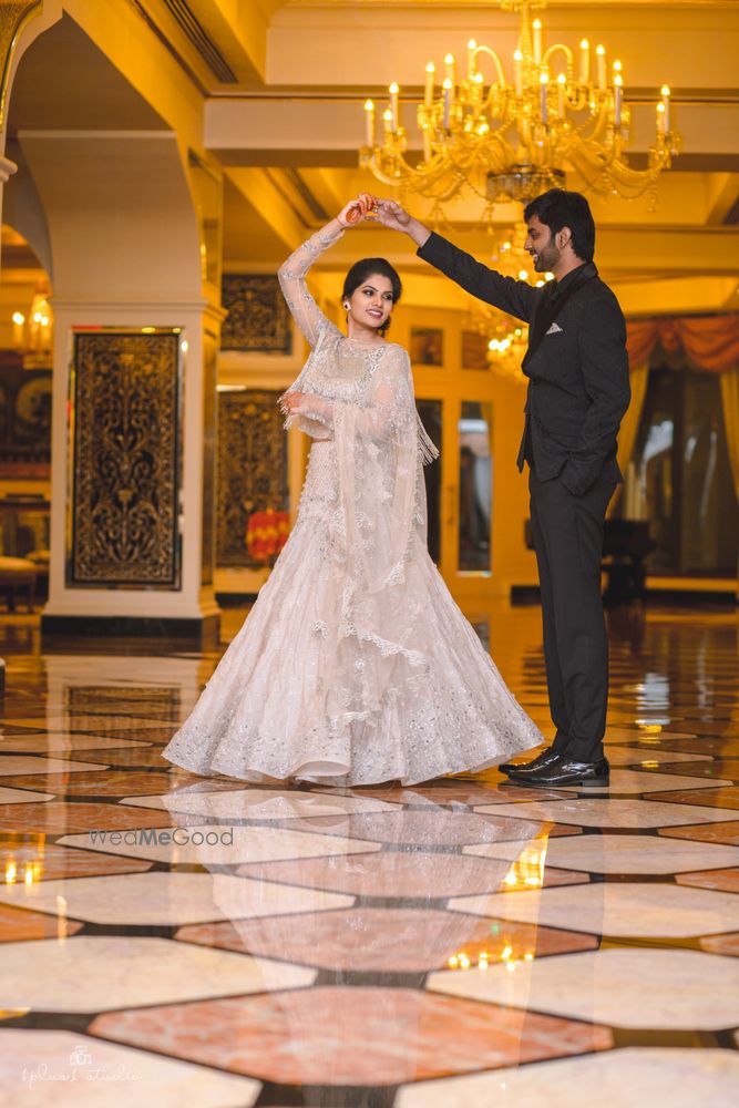 Photo of Silver grey lehenga with tassels