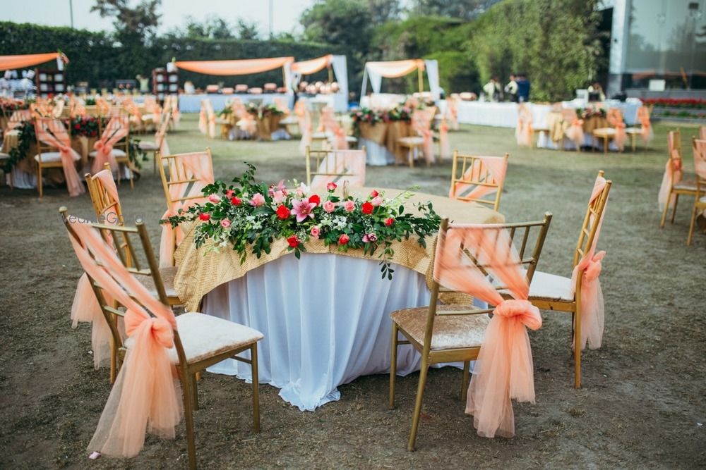 Peach Wedding Decor Photo