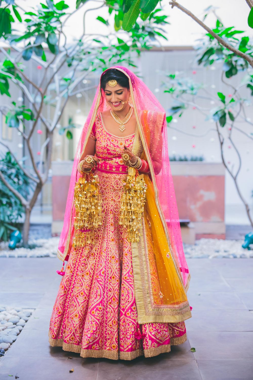 Photo of bright pink bridal lehenga by Shyam Narayan Prasad