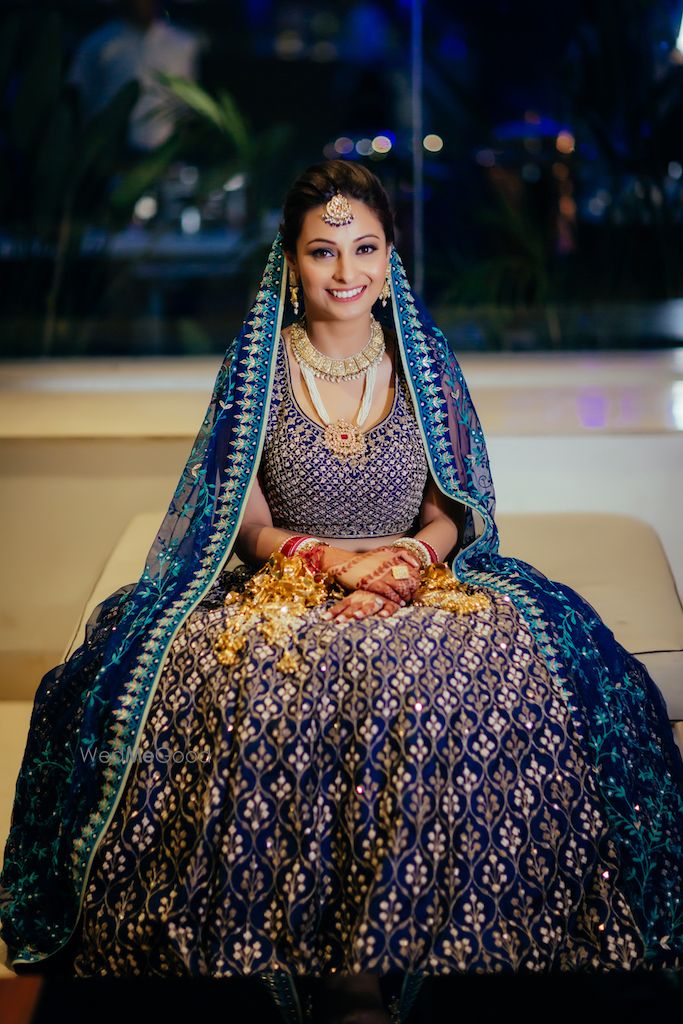 Photo of Offbeat blue Anita Dongre bridal lehenga