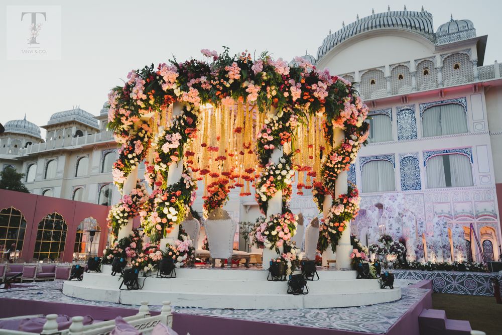 Photo of floral grand mandap decor