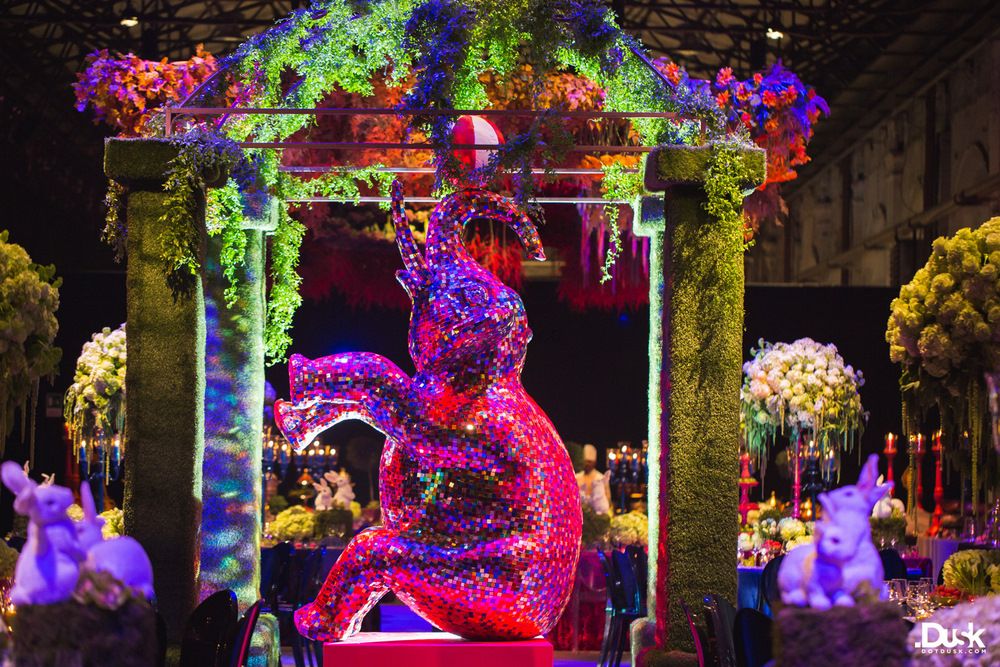 Photo of Glittery Elephant montague at Indian Wedding