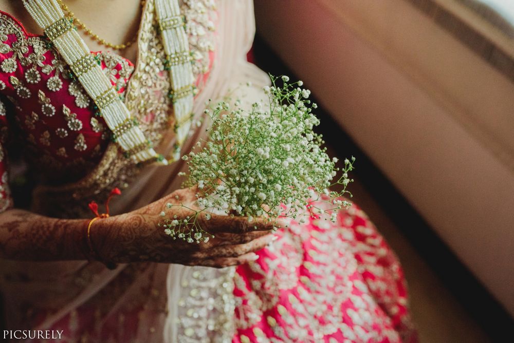 Photo of Unique bridal bouquet made of babys breath