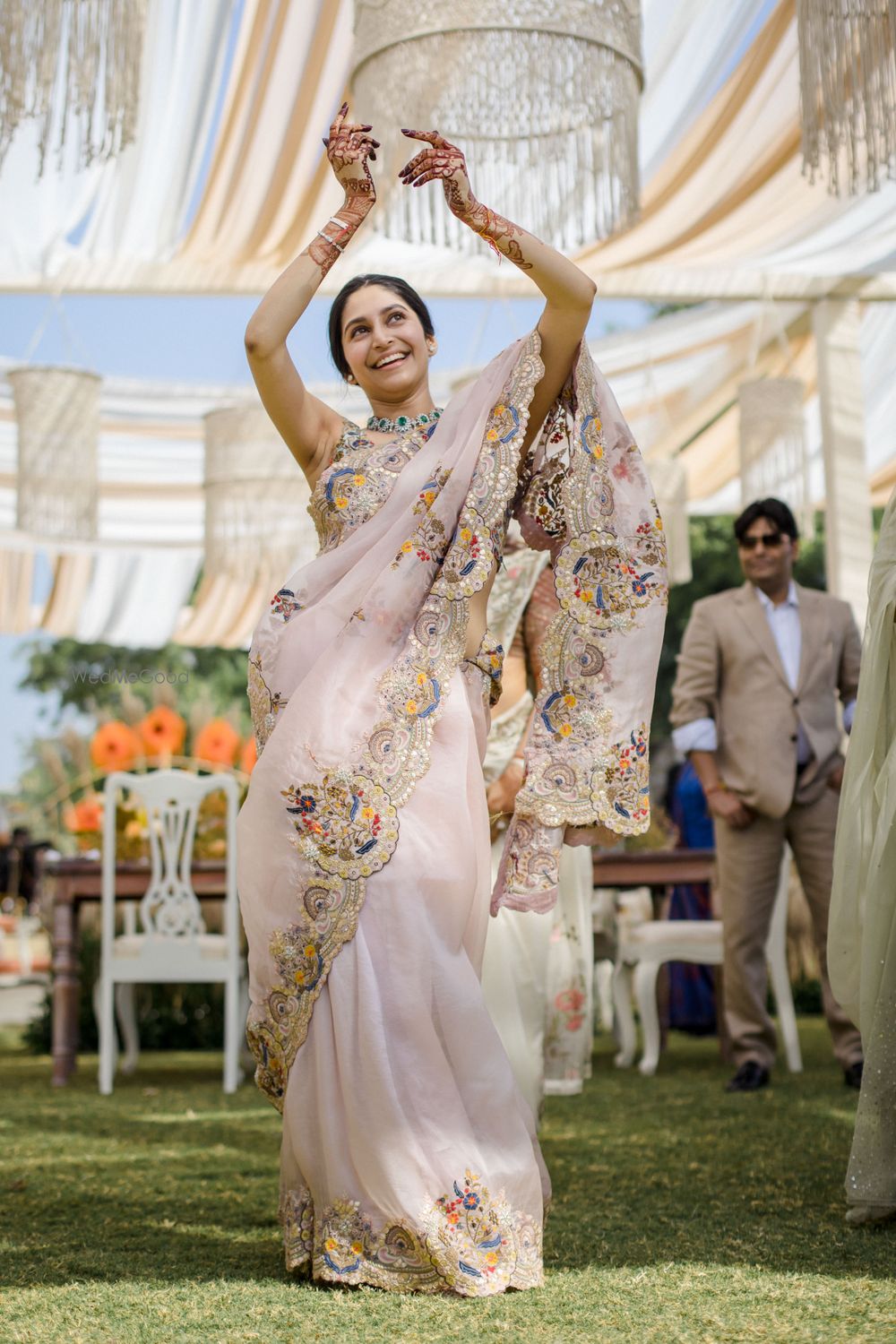 Photo of Bride dancing at her brunch.