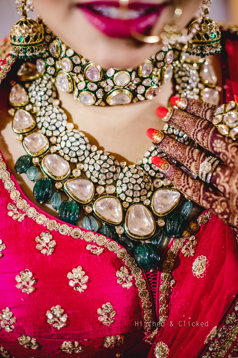 Photo of A close up shot of the bridal jewellery