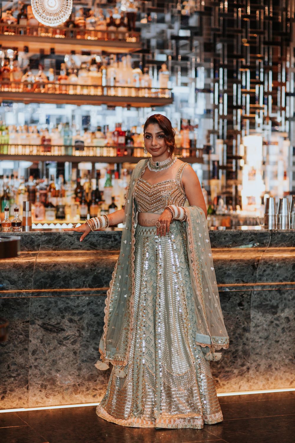 Photo of Reception outfit in a unique color
