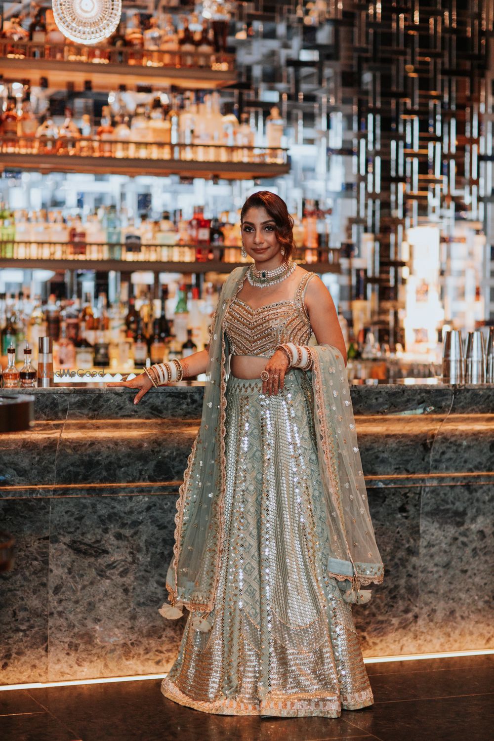 Photo of Reception outfit in a unique color