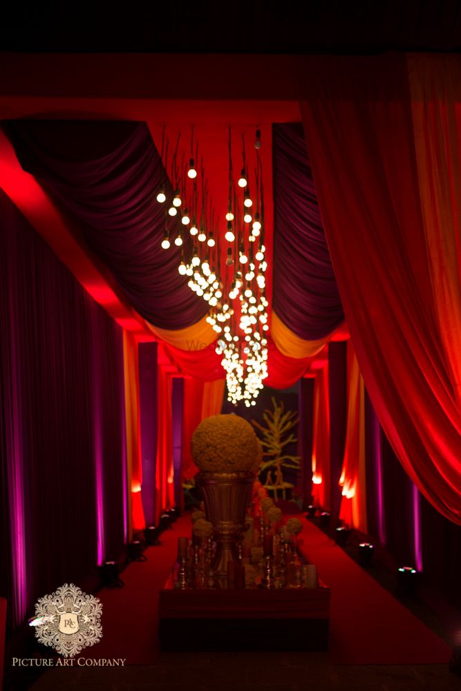 Photo of Purple and red decor theme for cocktail