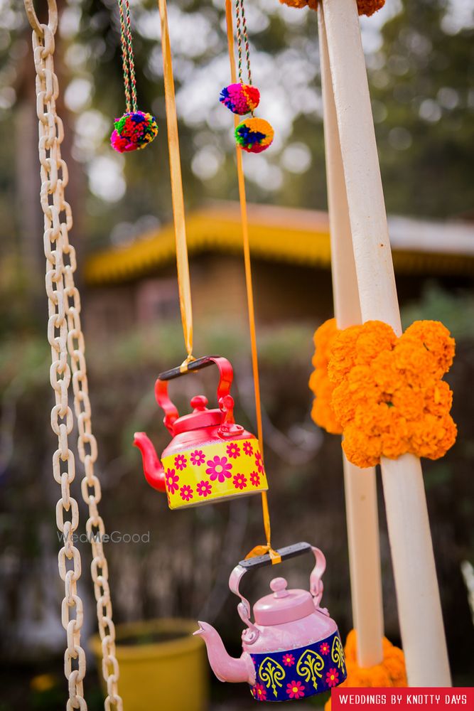 Wedding Decor Photo quirky props like bicycle and teapots