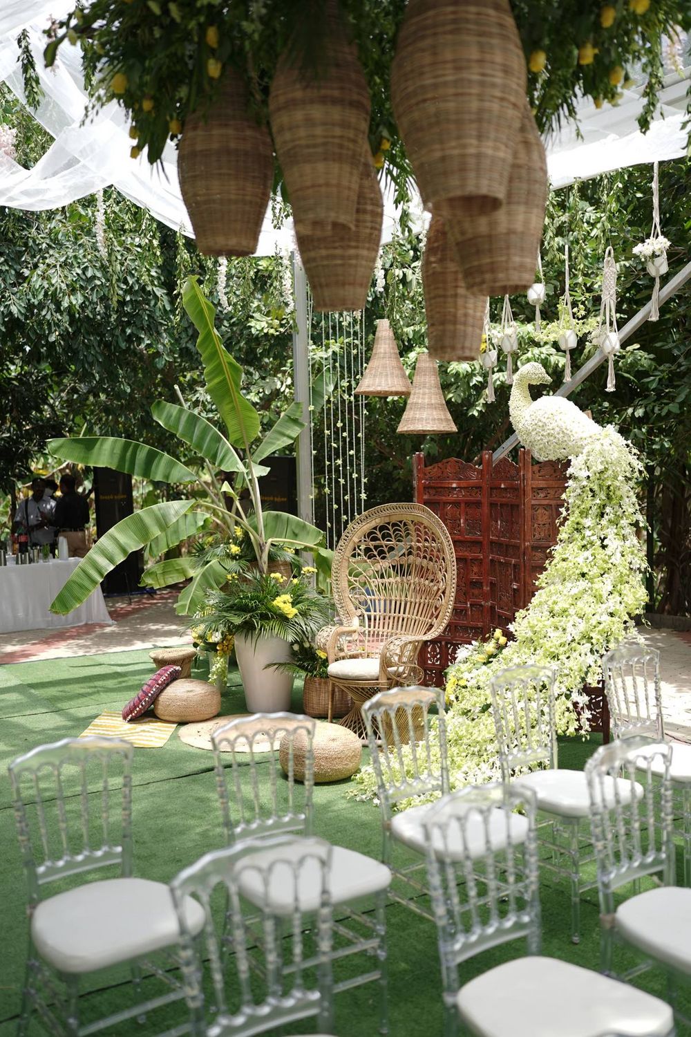 Photo of Outdoor mehndi function with a unique themed decor