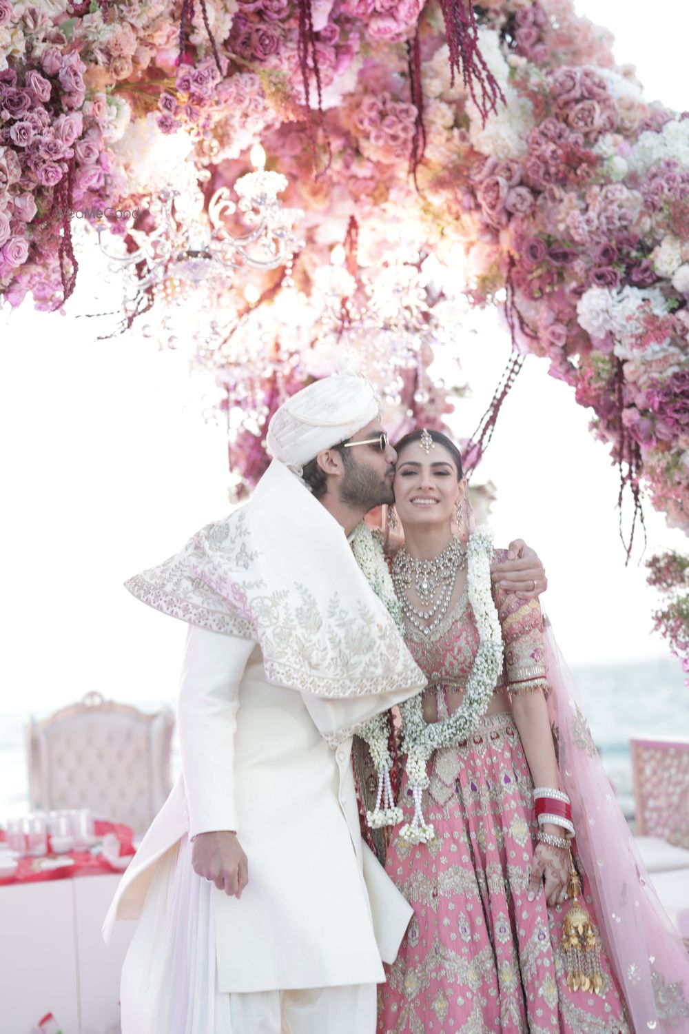 Photo of wedding day couple portrait