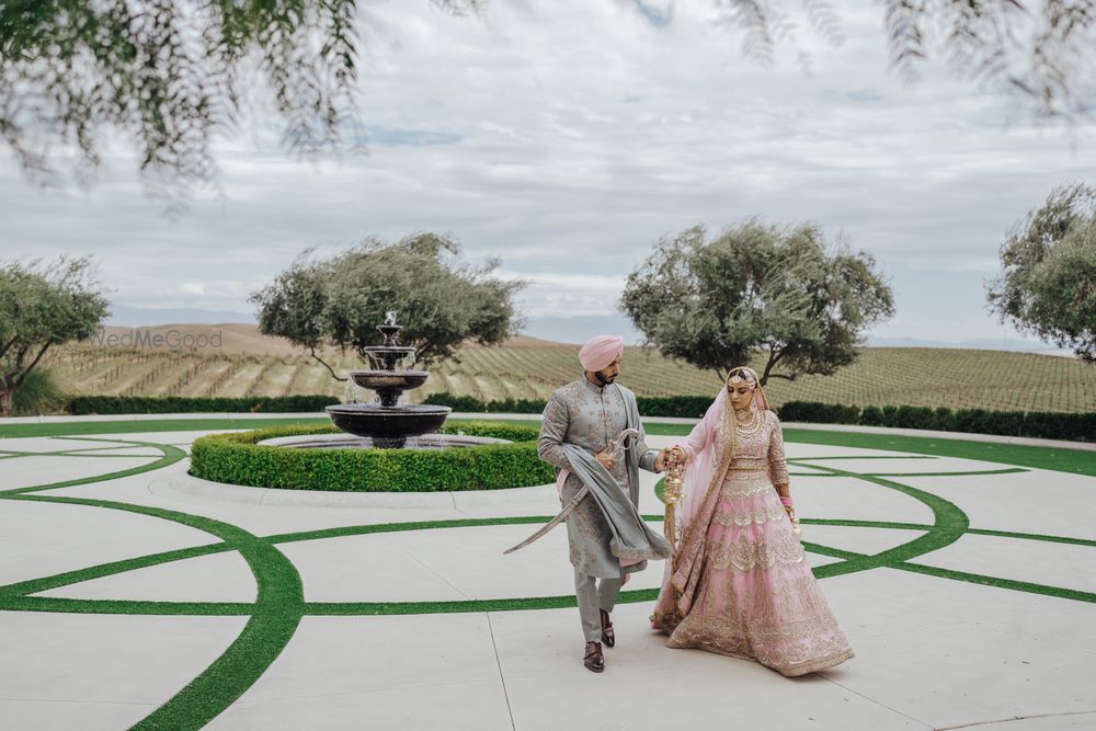 Photo of couple on wedding day shot