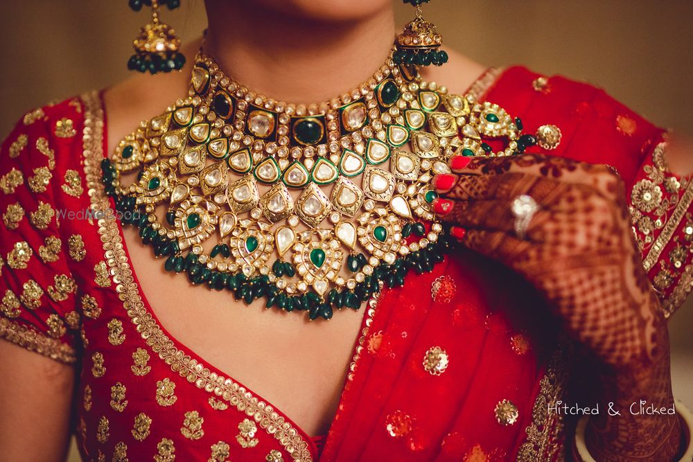Photo of Gorgeous bridal necklace with green beads