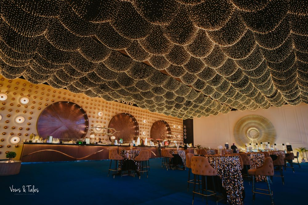 Photo of Gorgeous star-lit ceiling decor with all-gold lights