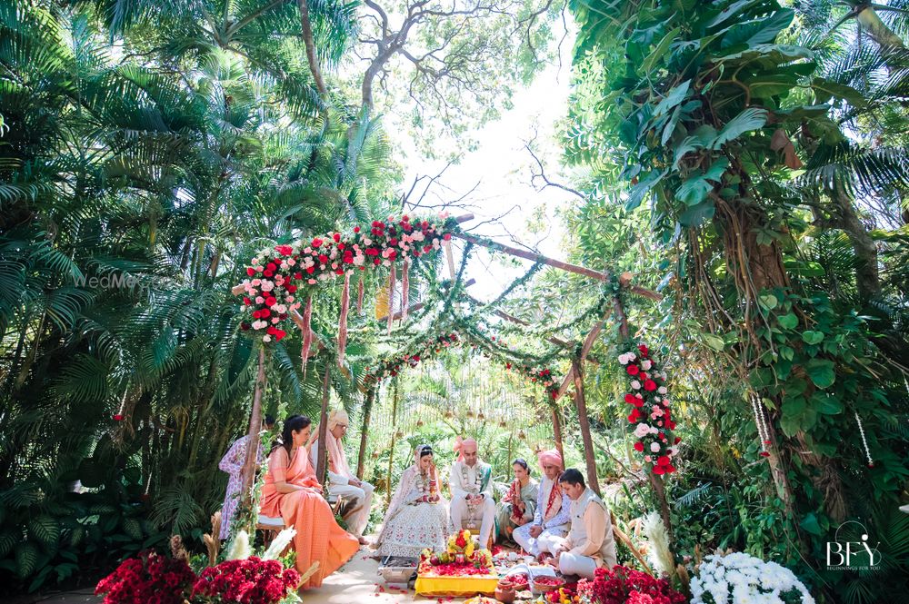 Photo of Outside mandap decor at the wedding