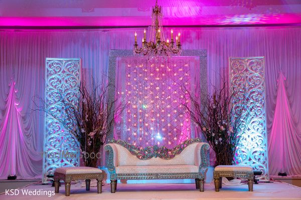 Photo of Engagement stage backdrop decor