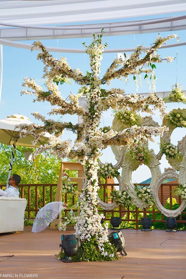 Photo of White and green decor tree