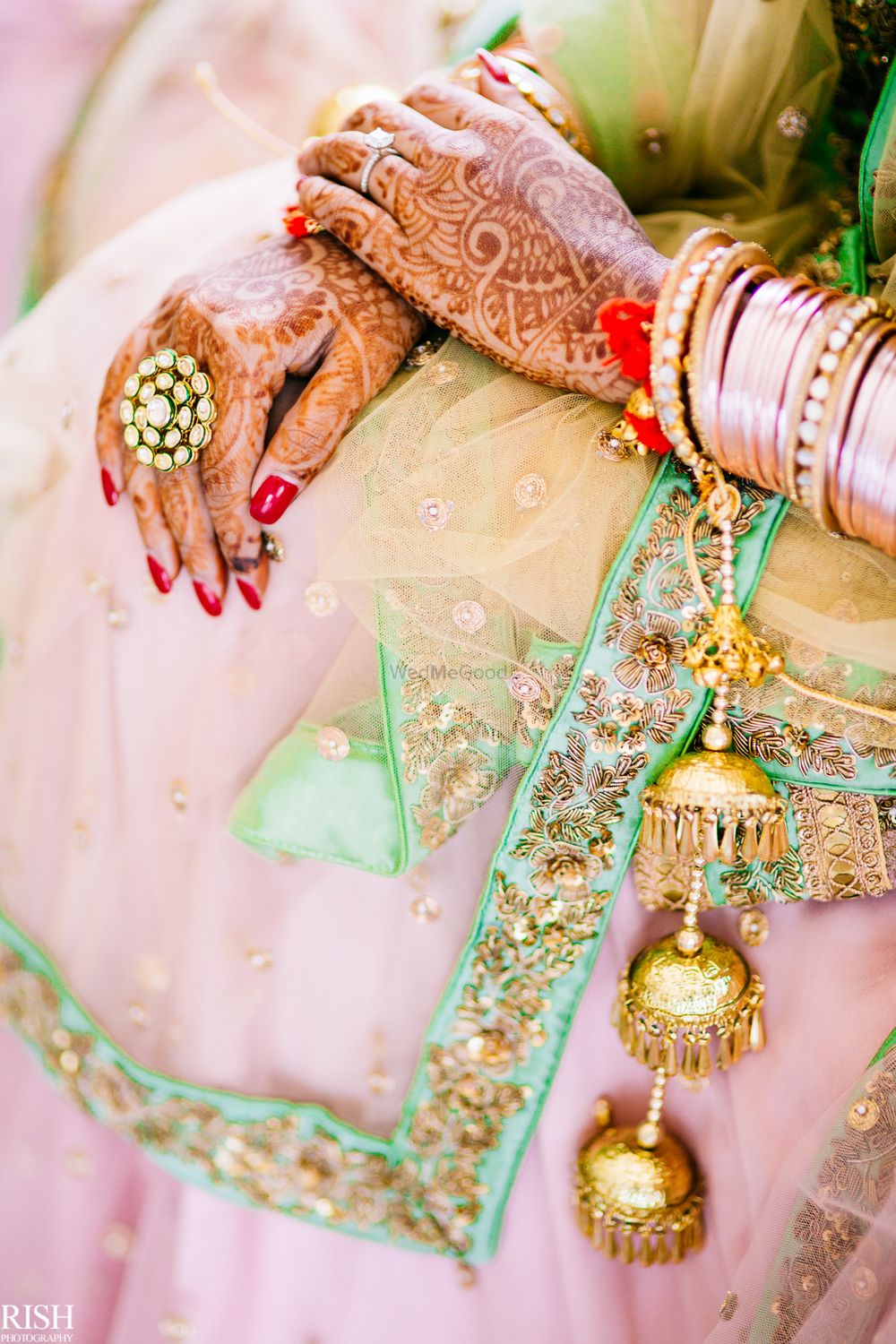 Photo of Bridal hands with kaleere and mehendi