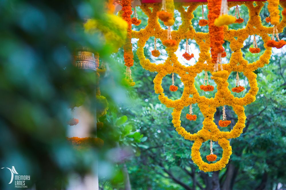 Photo of Hanging circular genda phool prop