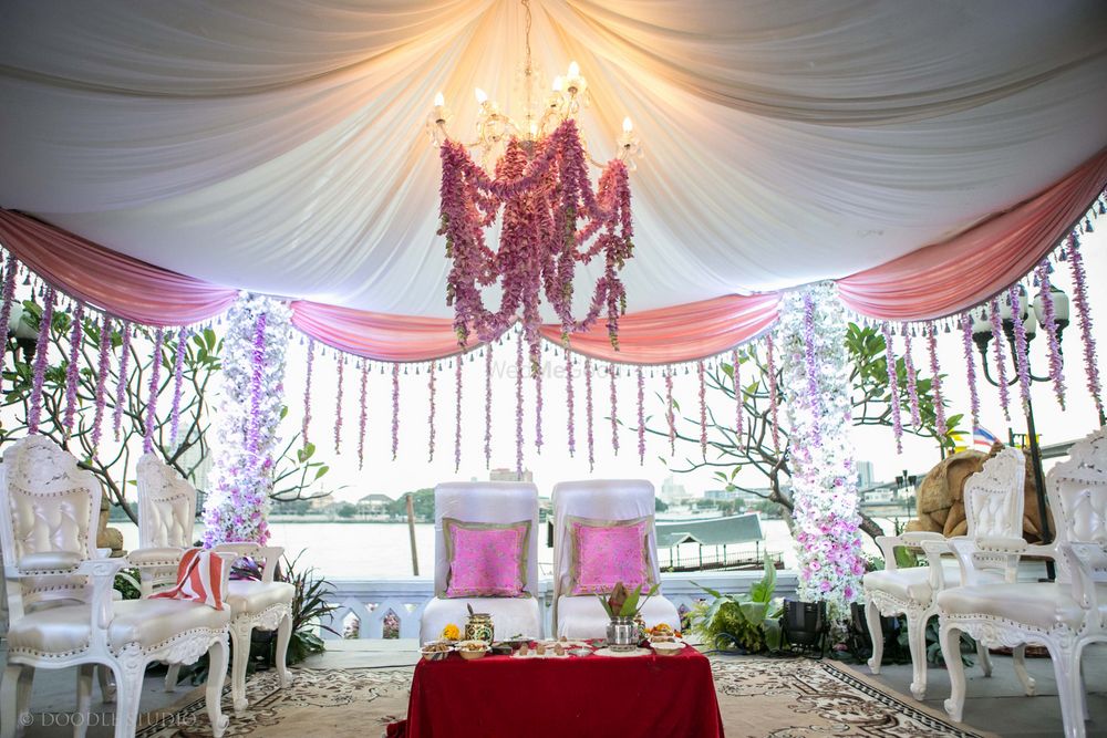 Photo of Bride and groom seat in Mandap