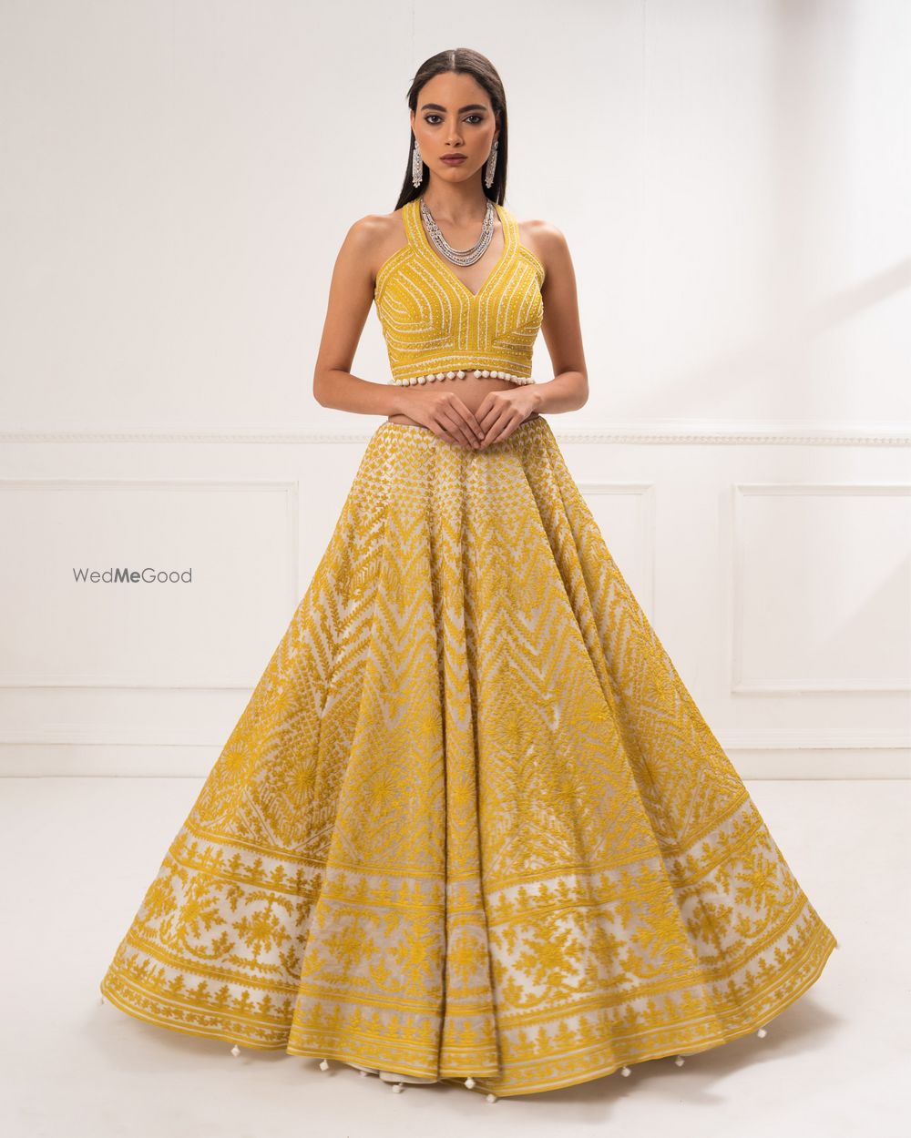 Photo of Yellow lehenga for mehendi.