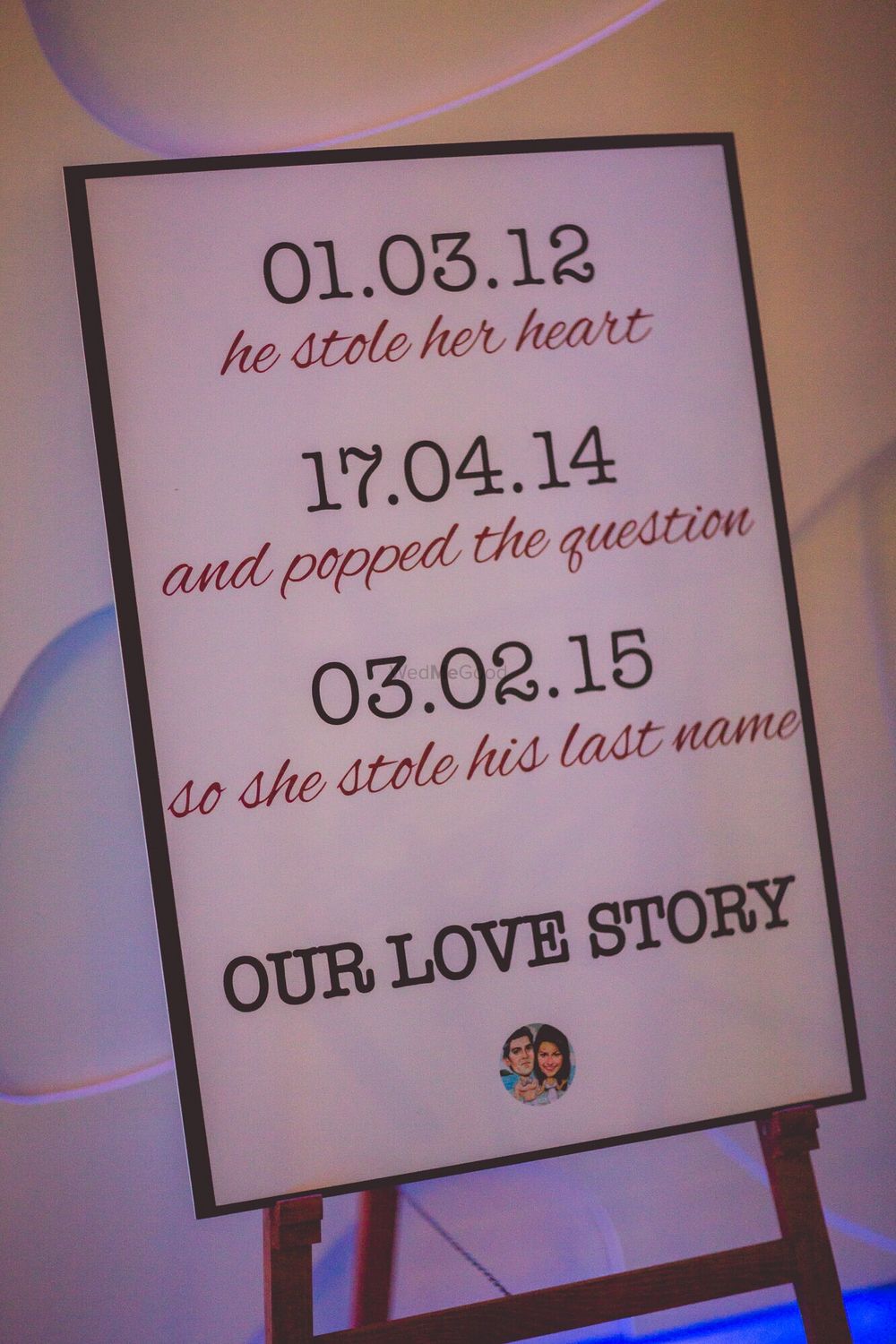 Photo of Customised board with couple's love story