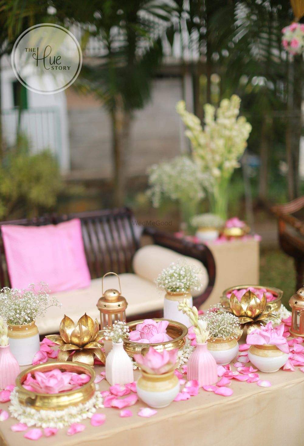 Photo of beautiful lotus themed decor with pickle jars