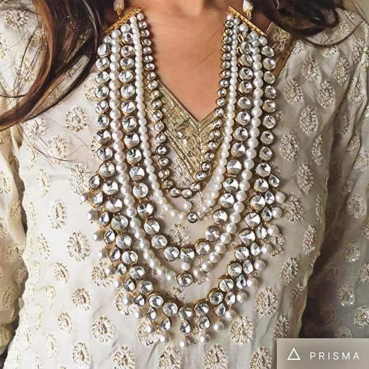 Photo of Layered imitation bridal jewellery long necklace